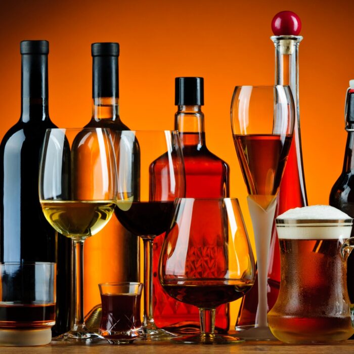 Alcohol in bottles
