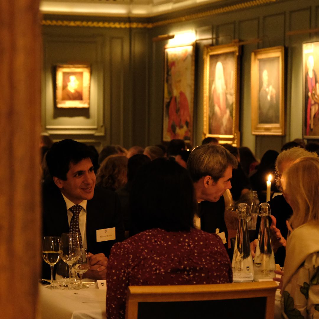 View through a door into the Dining Hall. Alumni and guests at the THA Annual Dinner, 23 September 2023.